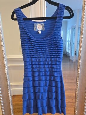 Chelsea & Violet Royal Blue Ruffle Tank Dress